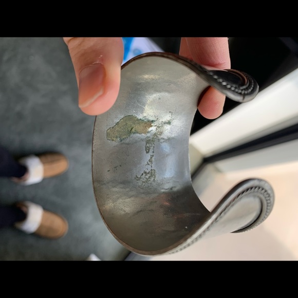 Southwestern Vintage Metal Cuff Bracelet with Stones - Picture 13 of 16